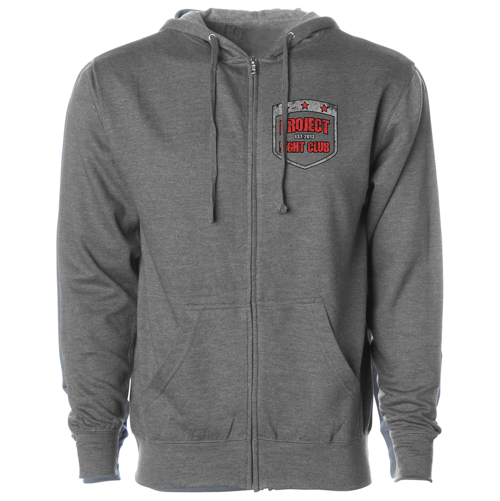 GUNMETAL MIDWEIGHT ZIP HOODIE - HONOR FIREFIGHTERS & EMTs