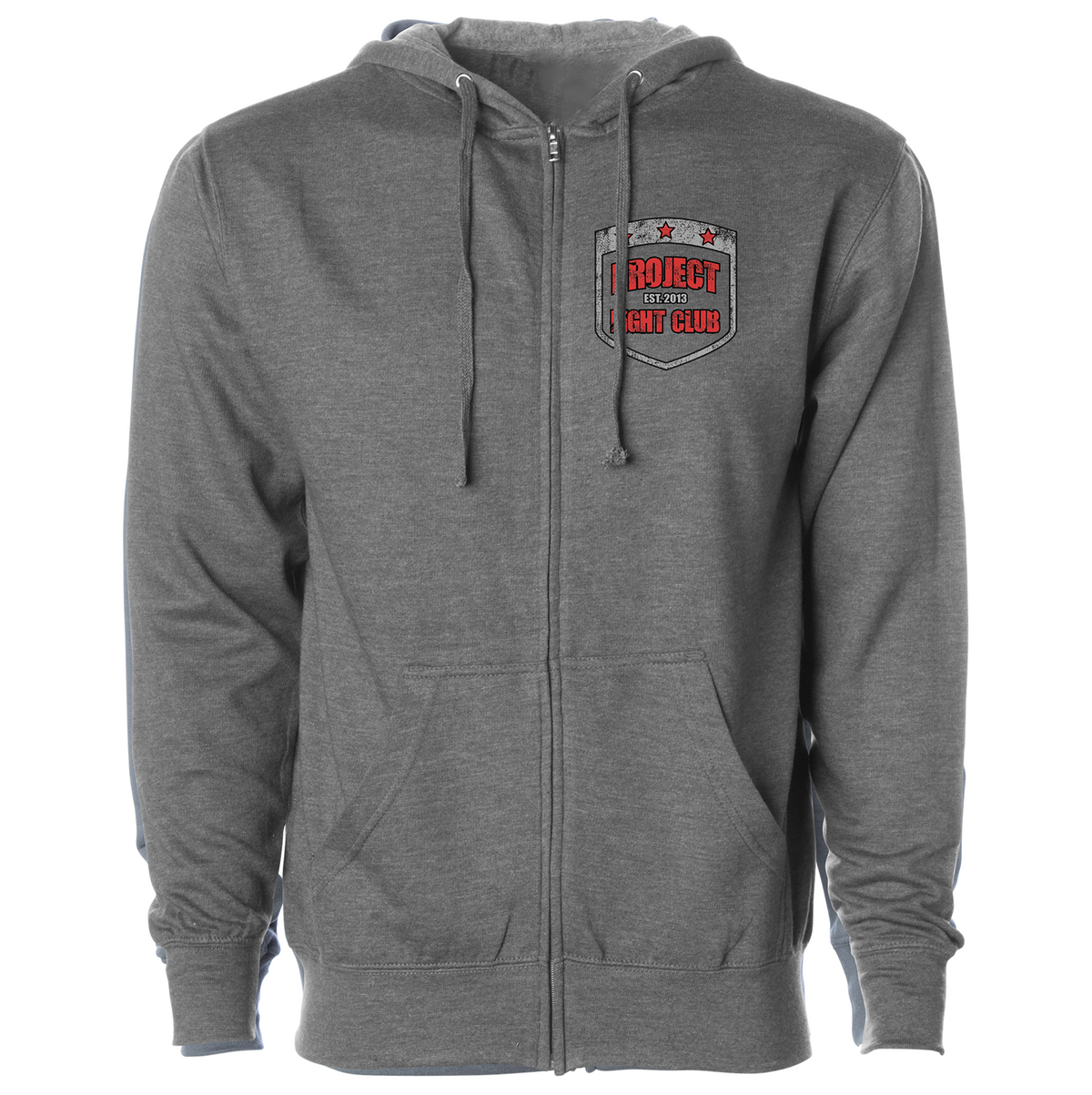 GUNMETAL MIDWEIGHT ZIP HOODIE - HONOR FIREFIGHTERS & EMTs