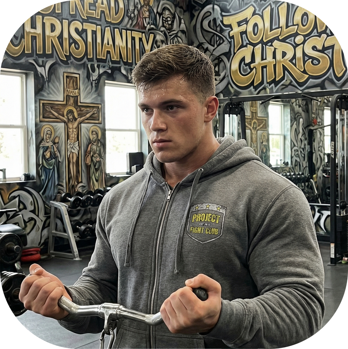 GUNMETAL MIDWEIGHT ZIP HOODIE - SPREAD CHRISTIANITY