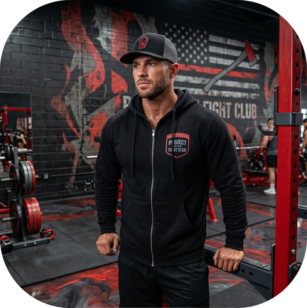 BLACK MIDWEIGHT ZIP HOODIE - HONOR FIREFIGHTERS & EMTs