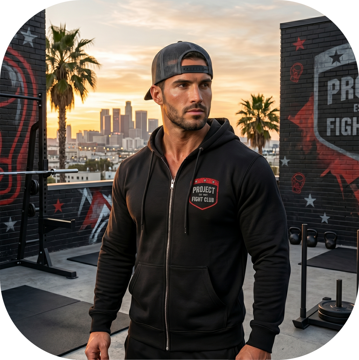 BLACK MIDWEIGHT ZIP HOODIE - HONOR FIREFIGHTERS & EMTs