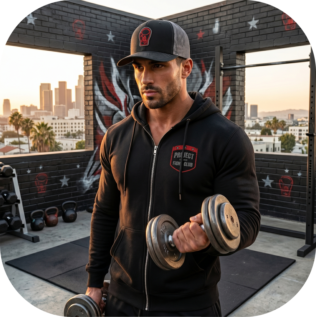 BLACK MIDWEIGHT ZIP HOODIE - HONOR FIREFIGHTERS & EMTs