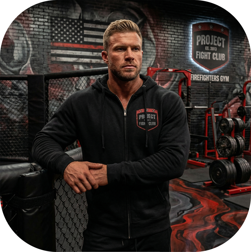 BLACK MIDWEIGHT ZIP HOODIE - HONOR FIREFIGHTERS & EMTs