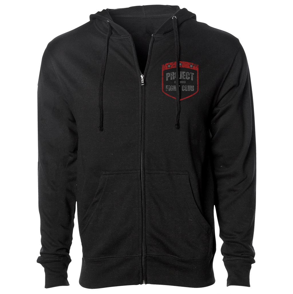 BLACK MIDWEIGHT ZIP HOODIE - HONOR FIREFIGHTERS & EMTs