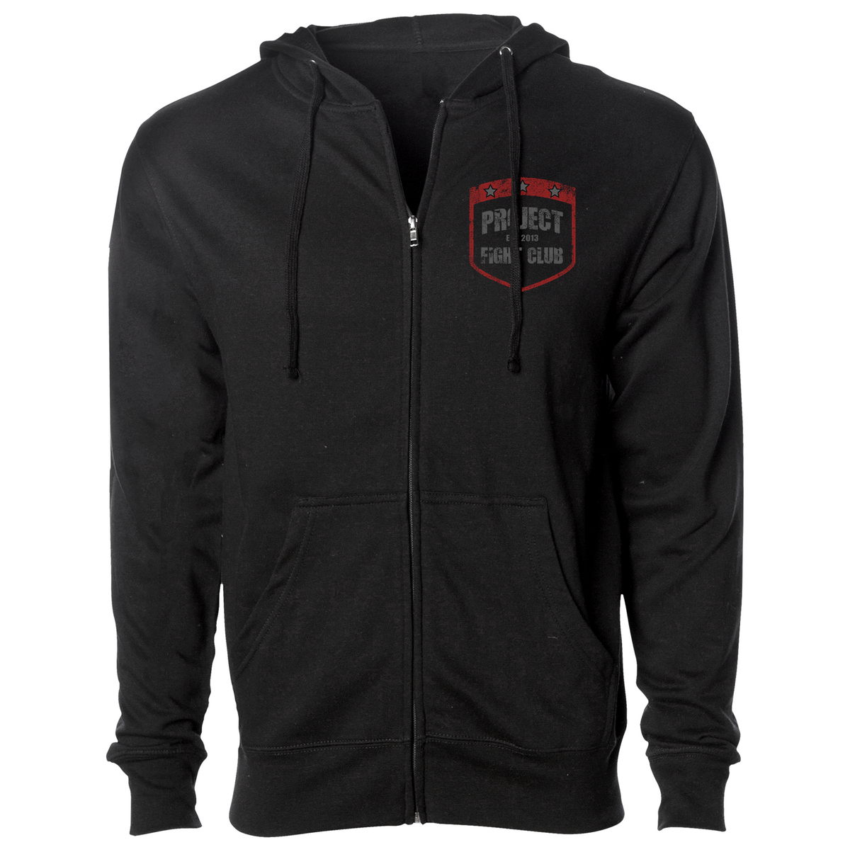 BLACK MIDWEIGHT ZIP HOODIE - HONOR FIREFIGHTERS & EMTs