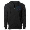 BLACK MIDWEIGHT ZIP HOODIE - SUPPORT POLICE