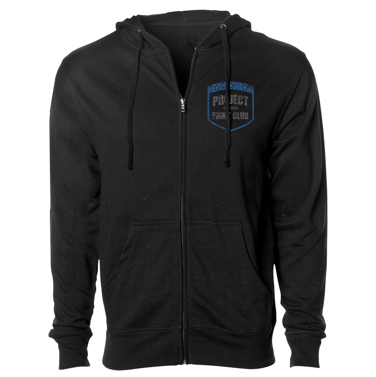 BLACK MIDWEIGHT ZIP HOODIE - SUPPORT POLICE