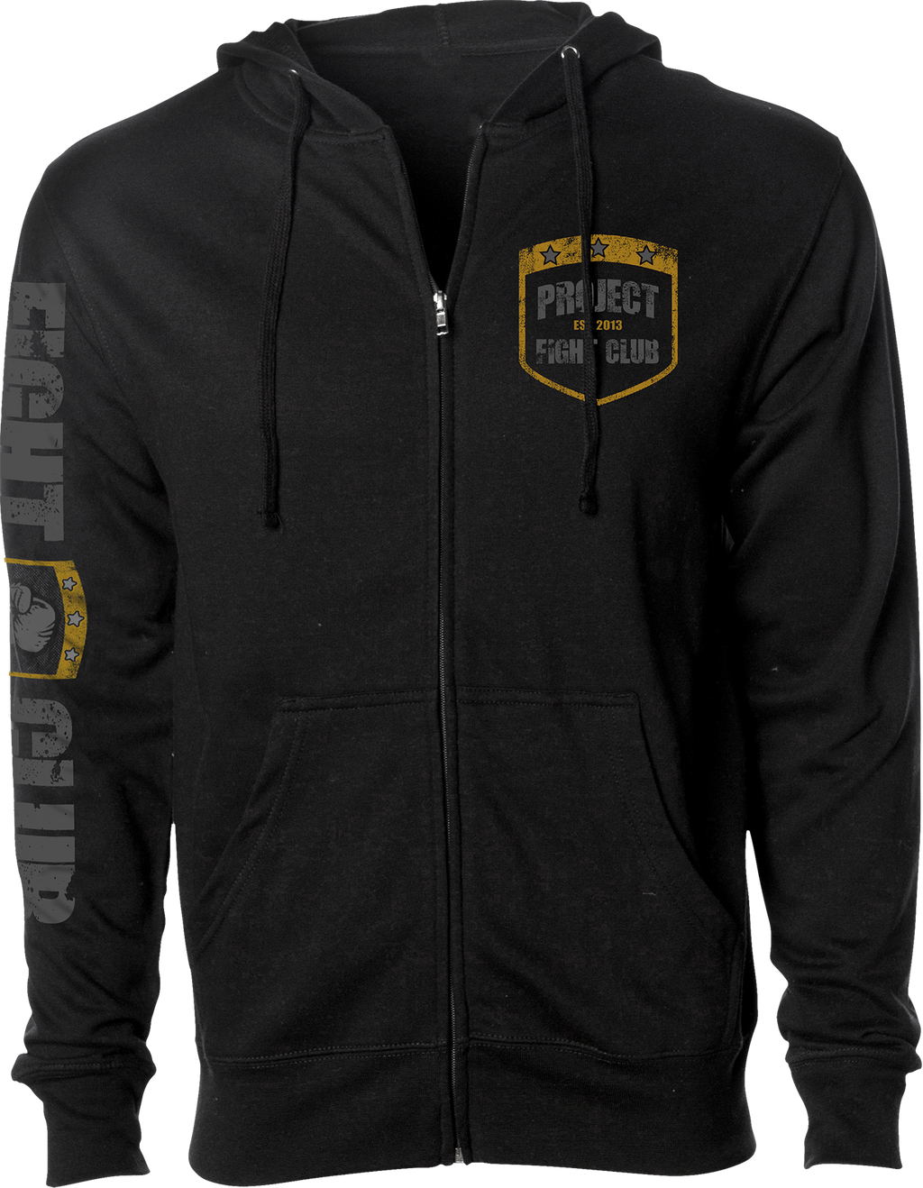 BLACK MIDWEIGHT ZIP HOODIE - PROTECT ANIMALS & WILDLIFE