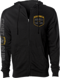 BLACK MIDWEIGHT ZIP HOODIE - PROTECT ANIMALS & WILDLIFE