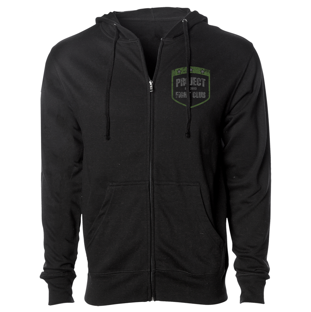 BLACK MIDWEIGHT ZIP HOODIE - HONOR SOLDIERS & VETERANS