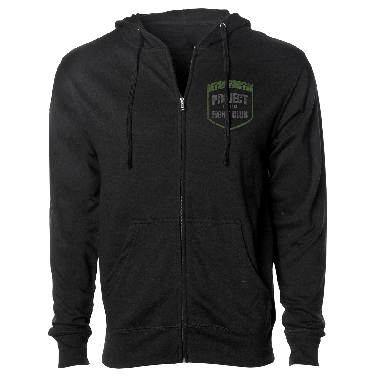 BLACK MIDWEIGHT ZIP HOODIE - HONOR SOLDIERS & VETERANS
