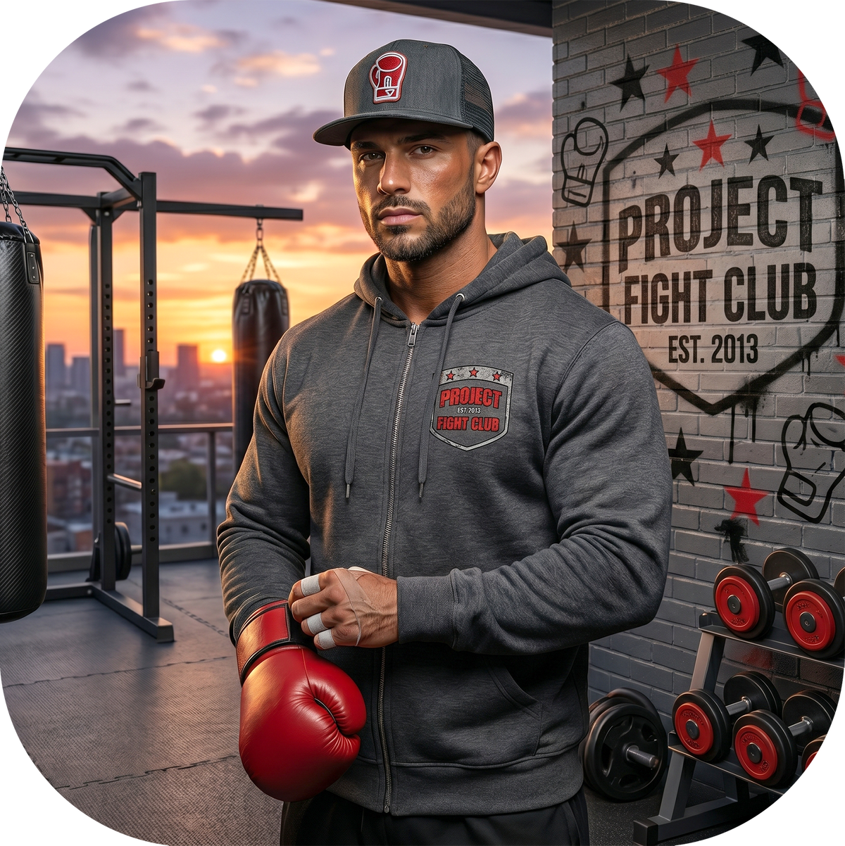 GUNMETAL MIDWEIGHT ZIP HOODIE - HONOR FIREFIGHTERS & EMTs