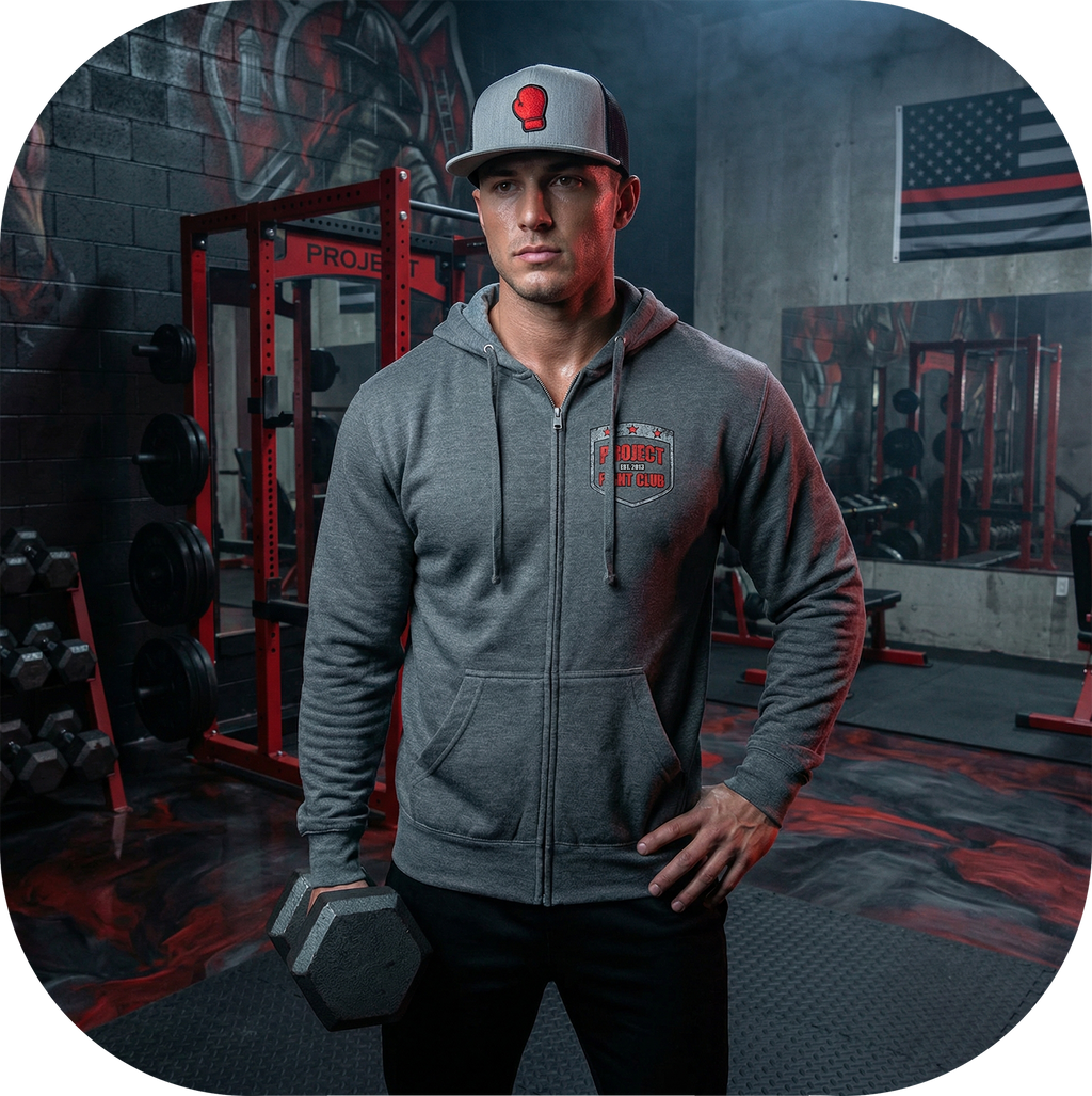 GUNMETAL MIDWEIGHT ZIP HOODIE - HONOR FIREFIGHTERS & EMTs