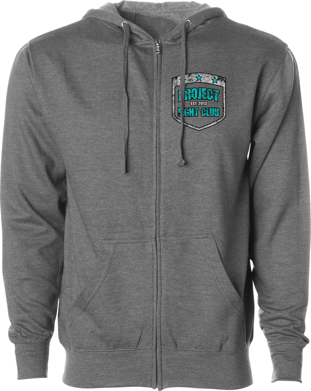 GUNMETAL MIDWEIGHT ZIP HOODIE - FIGHT ADDICTION