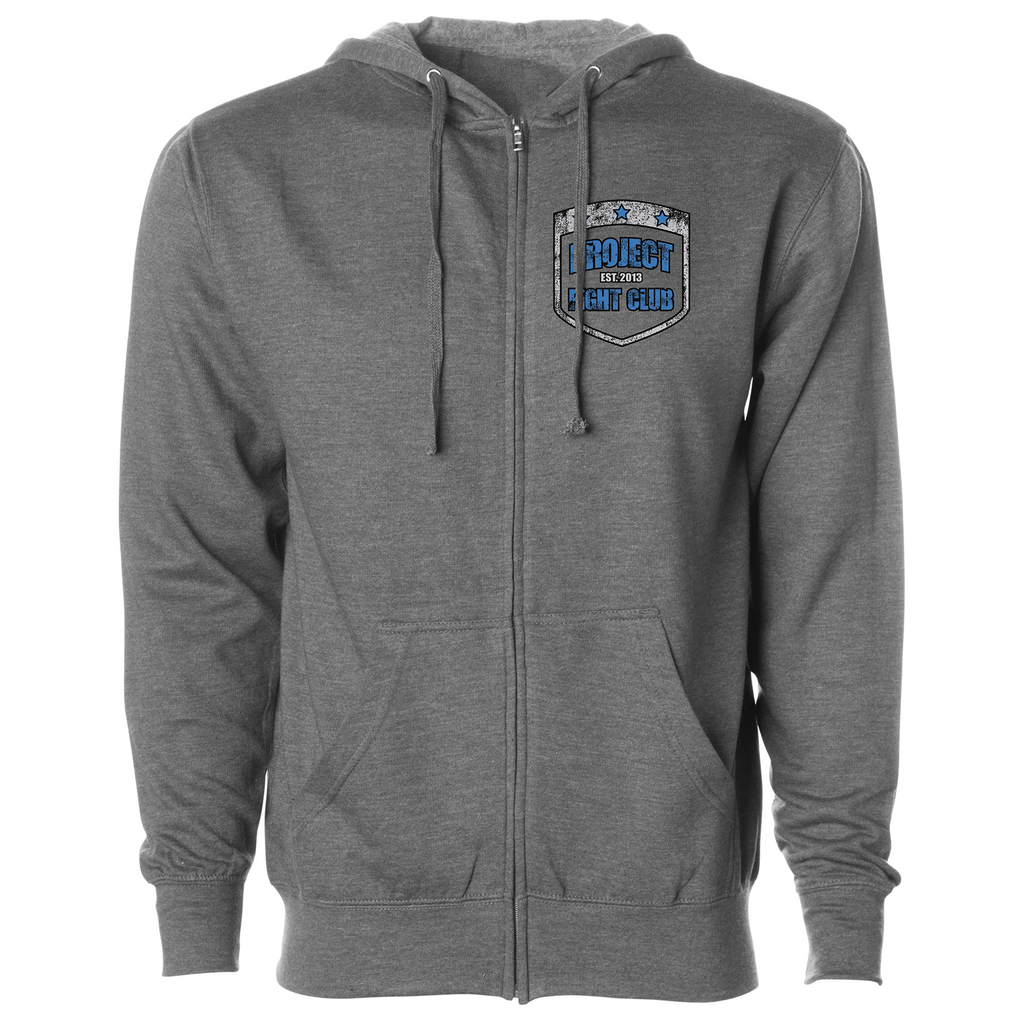 GUNMETAL MIDWEIGHT ZIP HOODIE #2 - SUPPORT POLICE