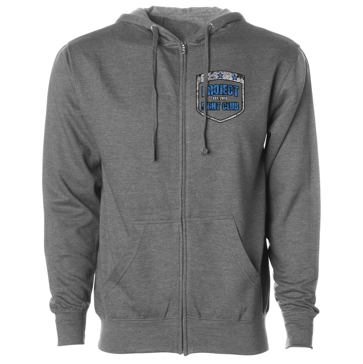 GUNMETAL MIDWEIGHT ZIP HOODIE #2 - SUPPORT POLICE