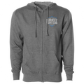 GUNMETAL MIDWEIGHT ZIP HOODIE - SUPPORT POLICE