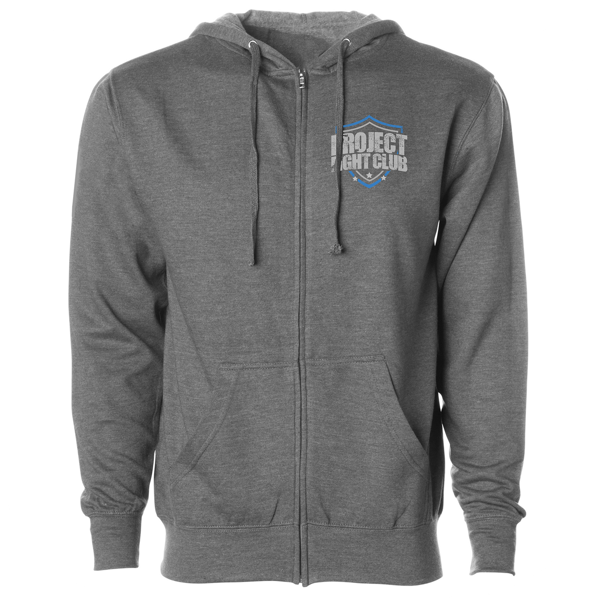 GUNMETAL MIDWEIGHT ZIP HOODIE - SUPPORT POLICE