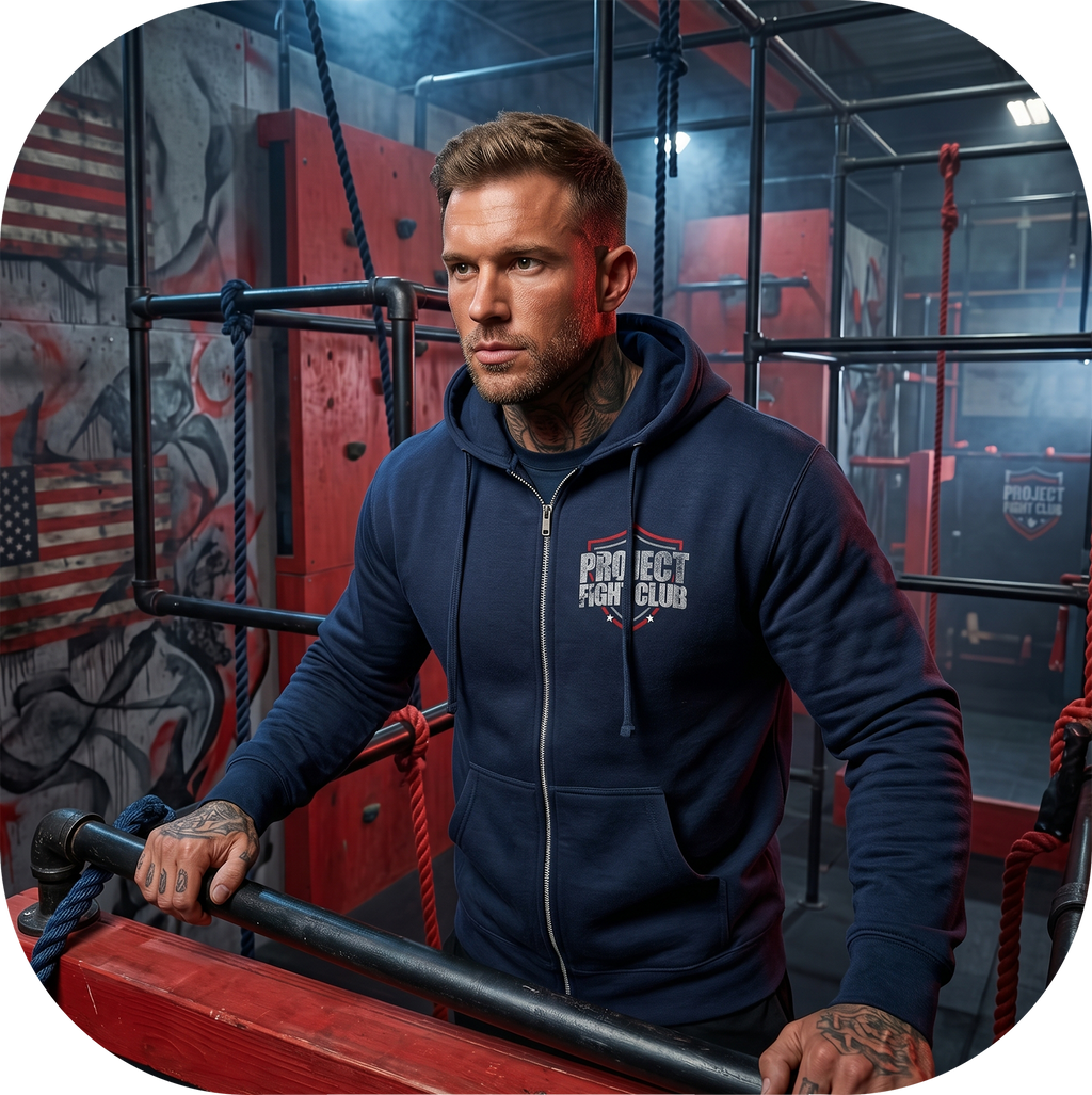 NAVY MIDWEIGHT ZIP HOODIE - HONOR FIREFIGHTERS & EMTs
