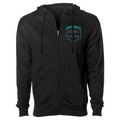 BLACK MIDWEIGHT ZIP HOODIE - FIGHT ADDICTION