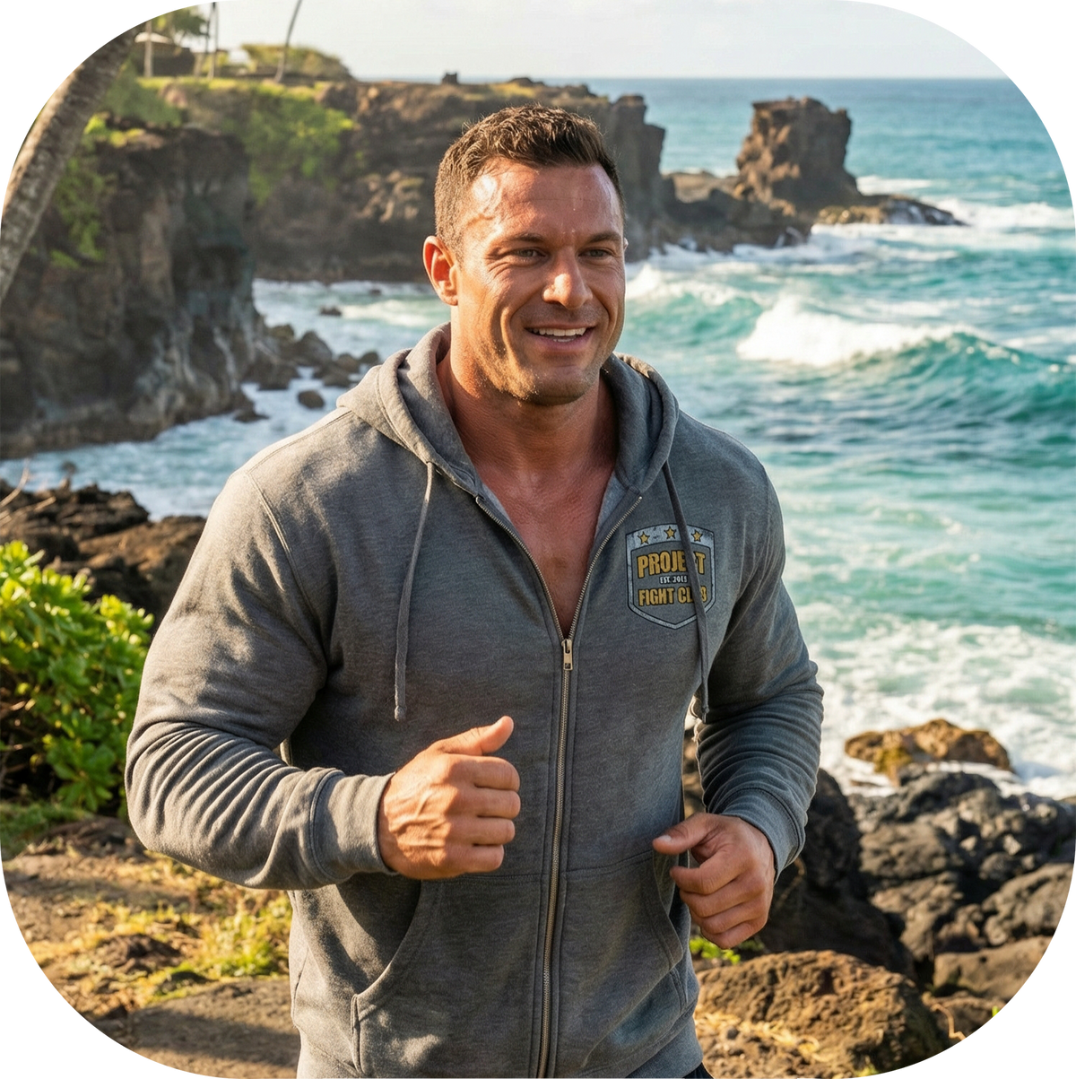 GUNMETAL MIDWEIGHT ZIP HOODIE - PROTECT ANIMALS & WILDLIFE
