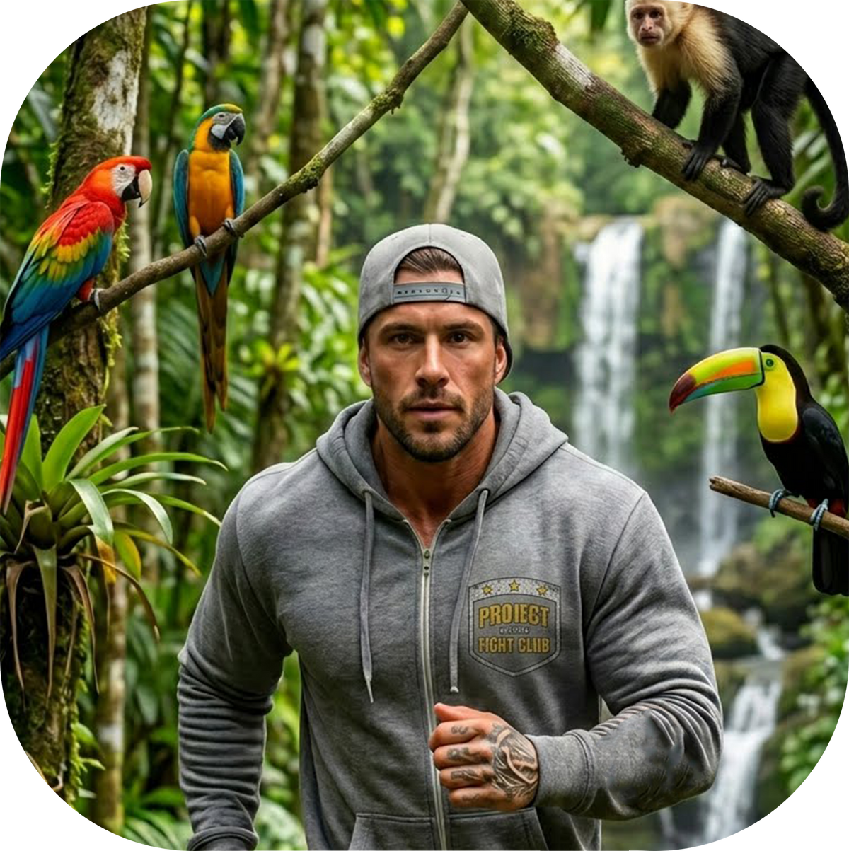 GUNMETAL MIDWEIGHT ZIP HOODIE - PROTECT ANIMALS & WILDLIFE