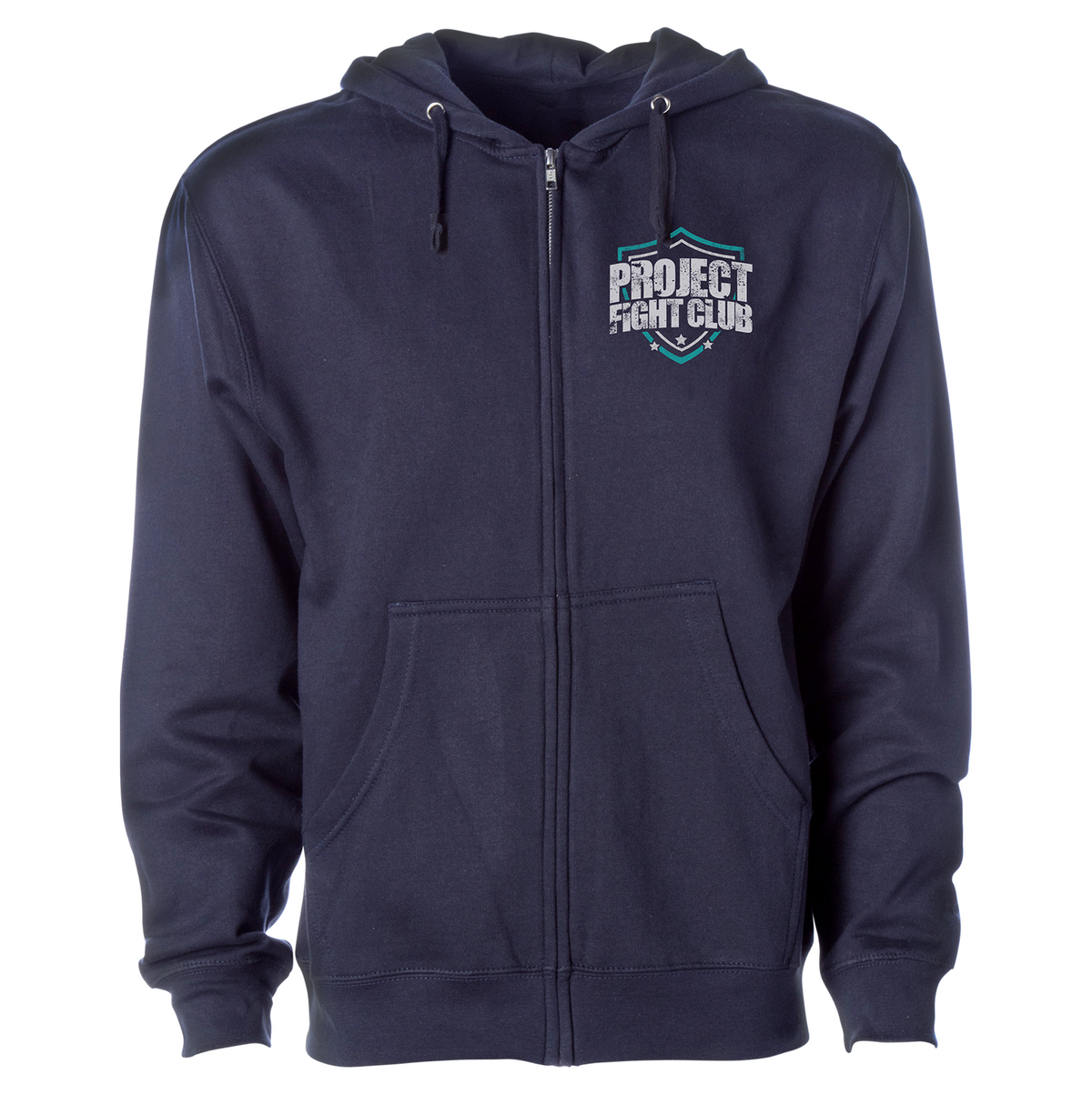 NAVY MIDWEIGHT ZIP HOODIE - FIGHT ADDICTION