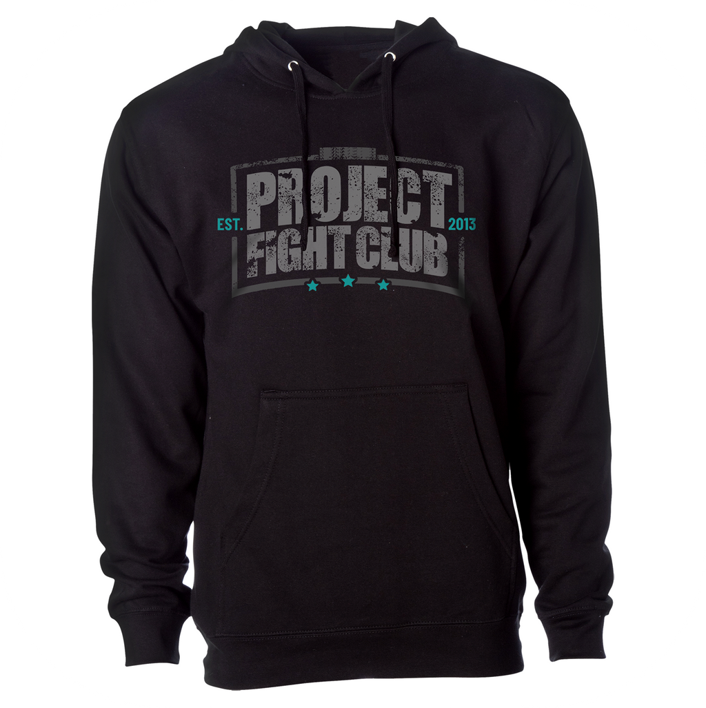BLACK MIDWEIGHT HOODIE - FIGHT ADDICTION