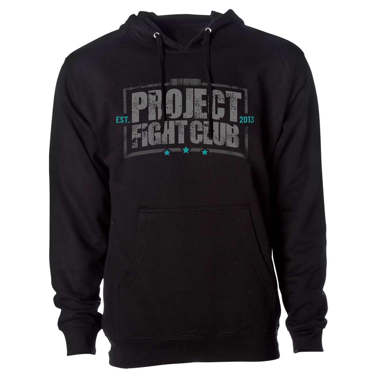 BLACK MIDWEIGHT HOODIE - FIGHT ADDICTION