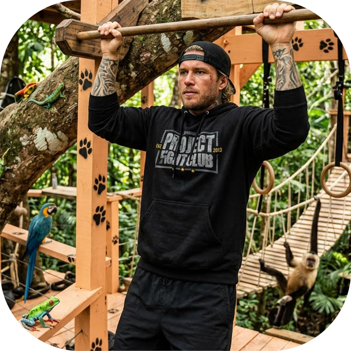BLACK MIDWEIGHT HOODIE - PROTECT ANIMALS & WILDLIFE
