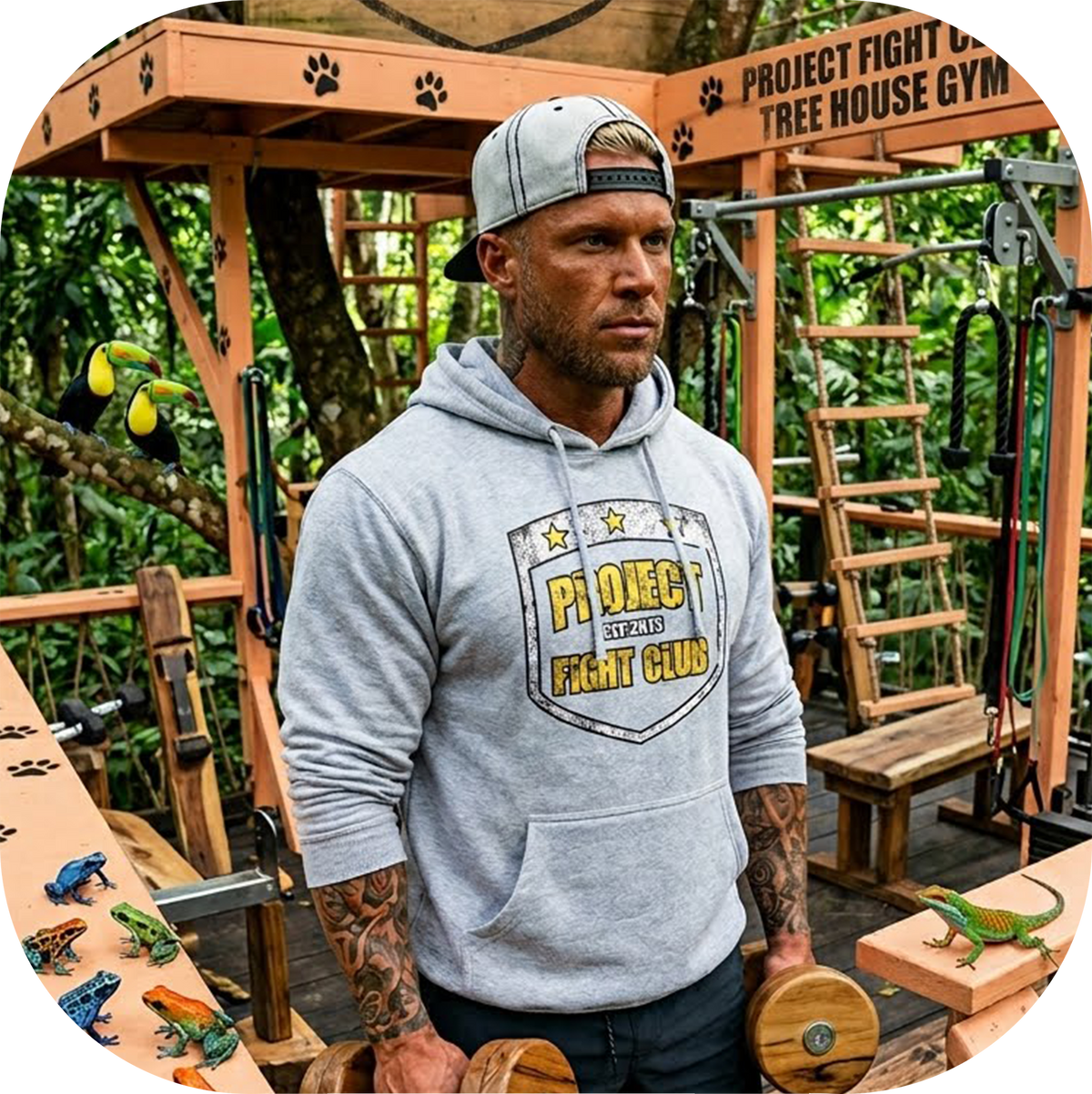 LIGHT GREY MIDWEIGHT HOODIE - PROTECT ANIMALS & WILDLIFE