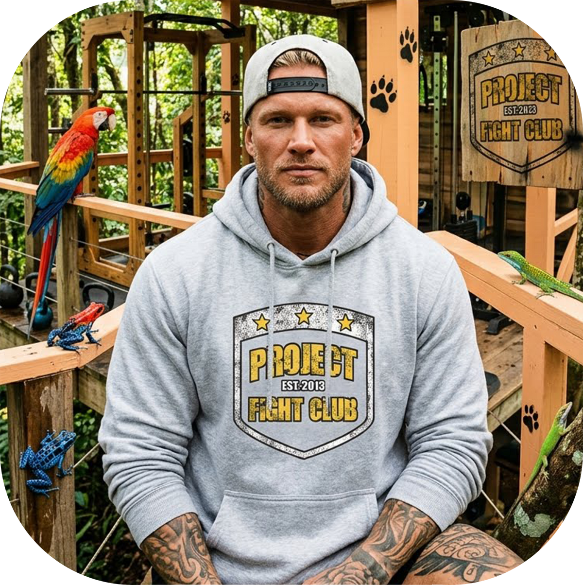 LIGHT GREY MIDWEIGHT HOODIE - PROTECT ANIMALS & WILDLIFE